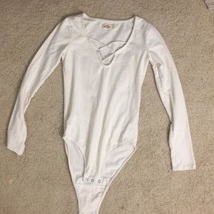 Cream colored bodysuit long sleeve hollister